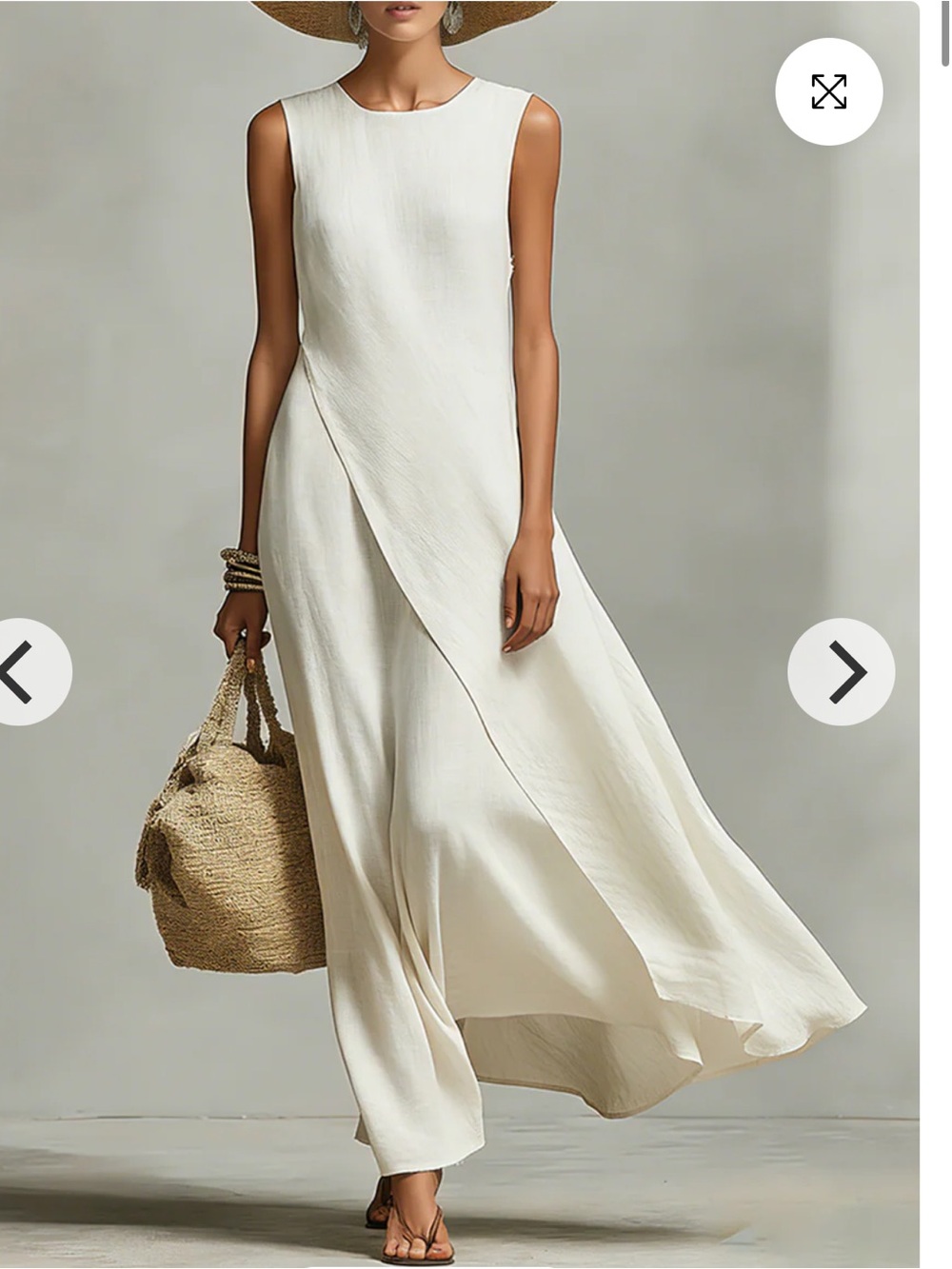 Modesees Women’s White Sleeveless Maxi Dress - Classic A-Line